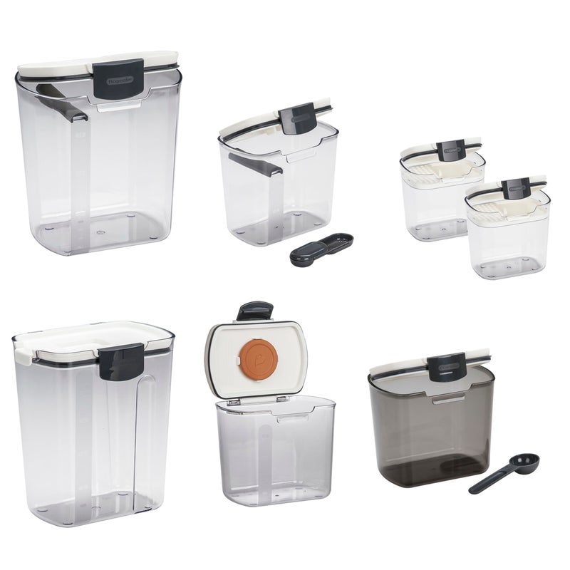 Progressive ProKeeper Baker's Airtight Kitchen Storage Canister Container Set for Flour, Sugar & More, Keeps Ingredients Fresh, with Accessories (Multicolor, 7- Piece) - Image 1